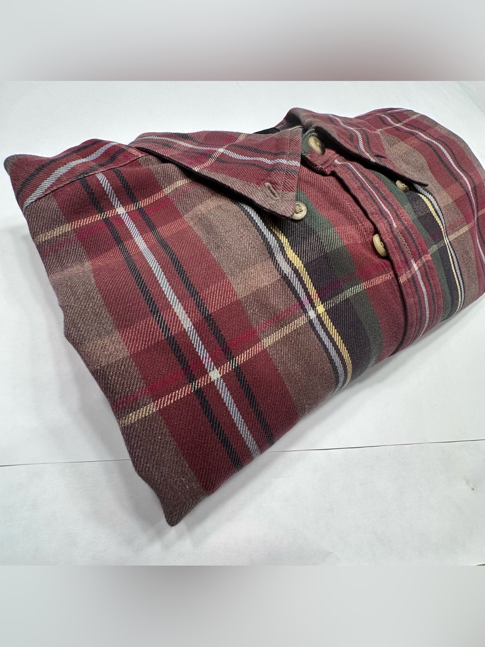 Vintage 90s Nautica Cotton Long Sleeve Plaid Button Down Shirt Men's L Boat Logo
